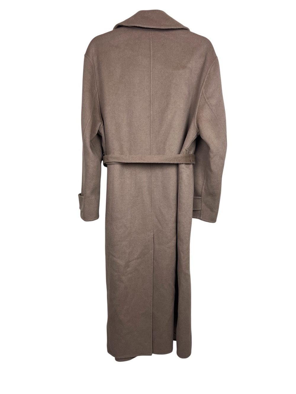 Zara Wool Blend Long Wrap Coat Camel Tan Size S Women’s - Picture 10 of 12